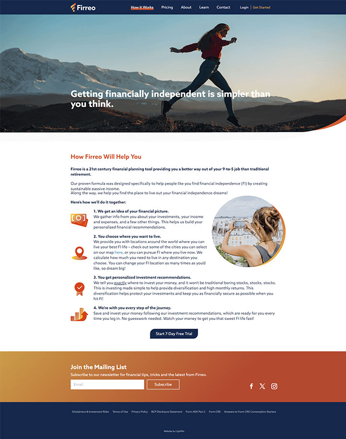 Retirement web design