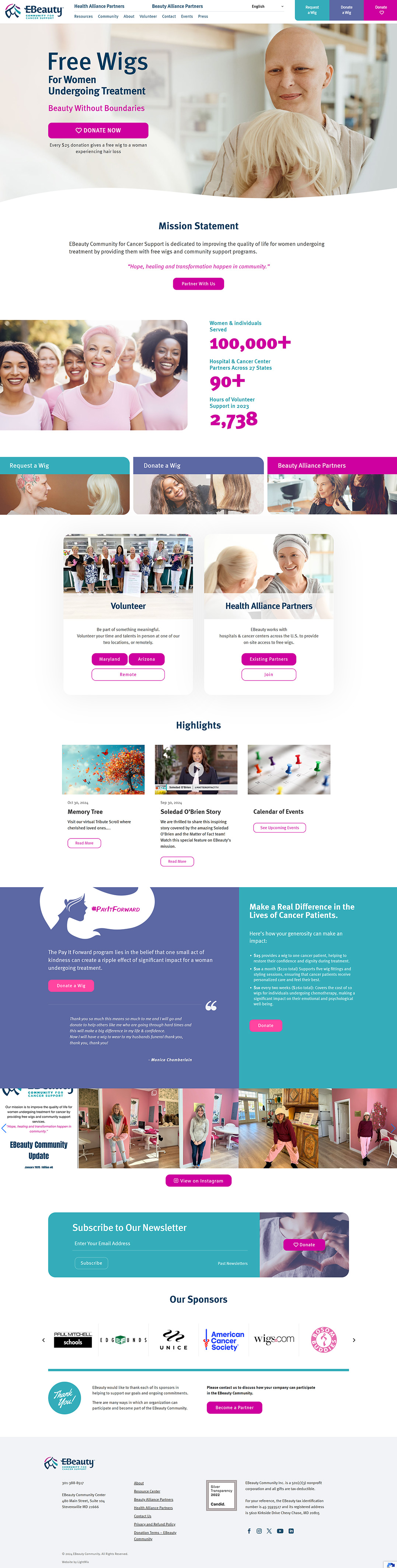 DC cancer community nonprofit web design